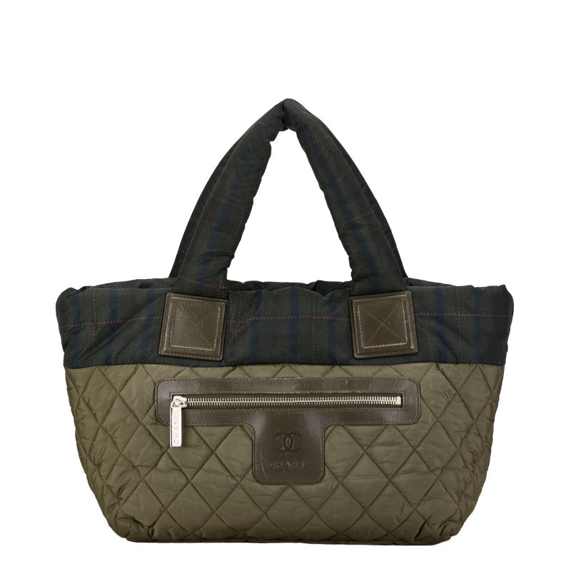 Chanel Nylon Coco Mark Cocoon Reversible Check Quilted Handbag in Very Good Condition