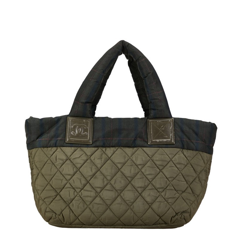 Chanel Nylon Coco Mark Cocoon Reversible Check Quilted Handbag in Very Good Condition