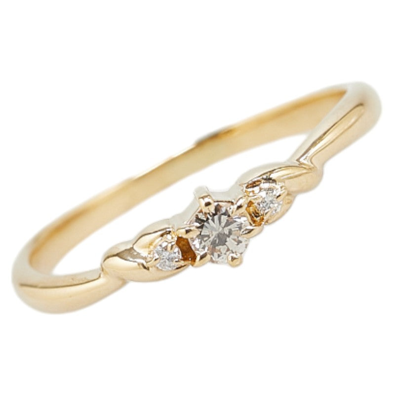 K18YG Yellow Gold Diamond Ring 0.12ct Size 13