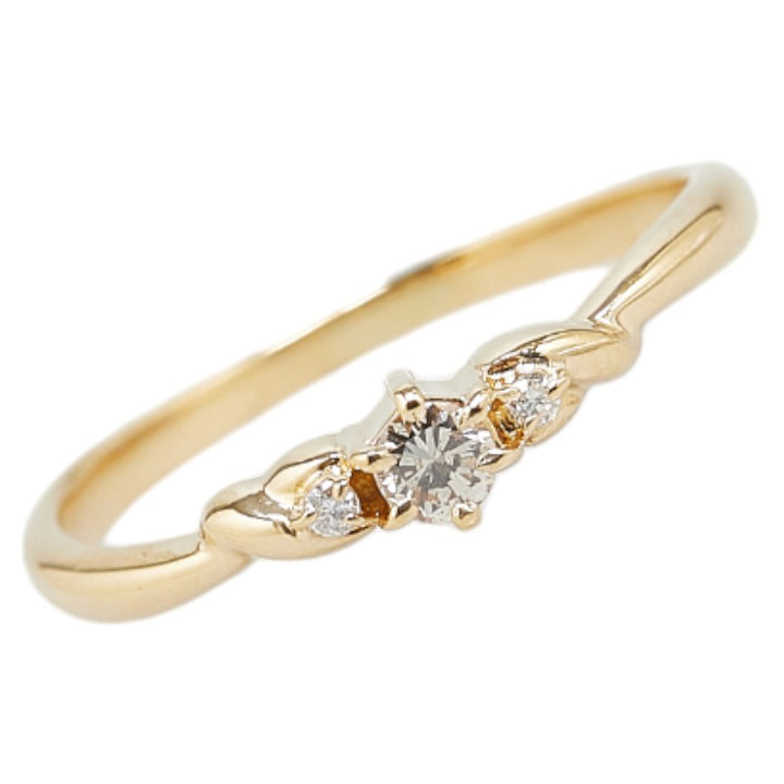 K18YG Yellow Gold Diamond Ring 0.12ct Size 13 in Great Condition