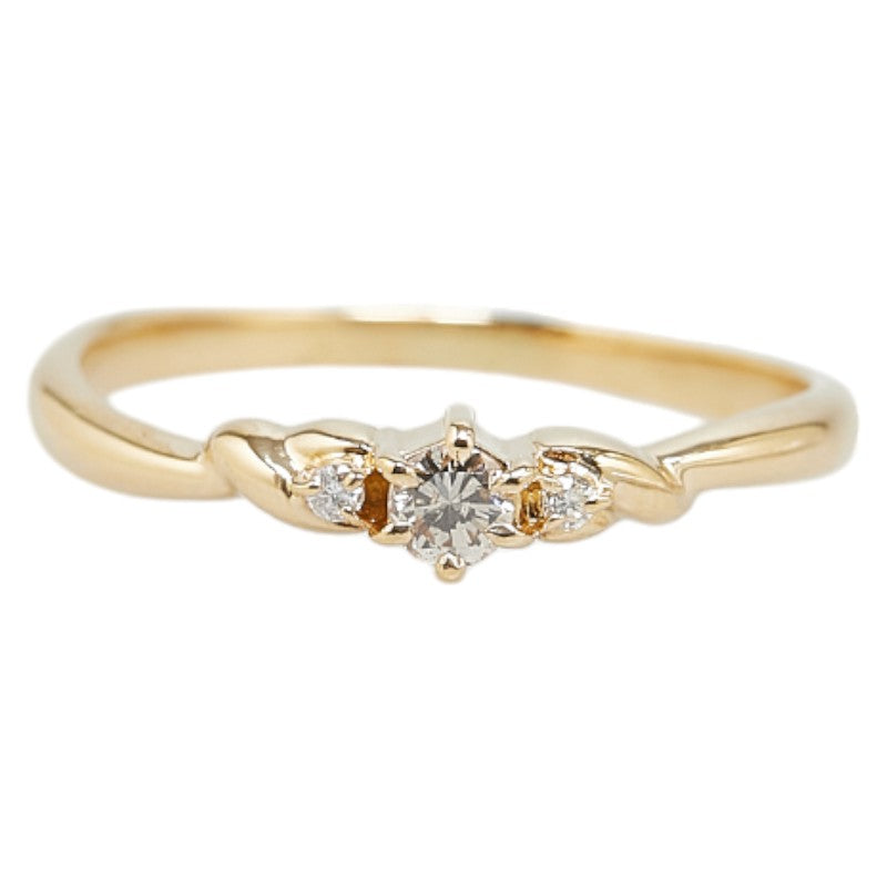 K18YG Yellow Gold Diamond Ring 0.12ct Size 13