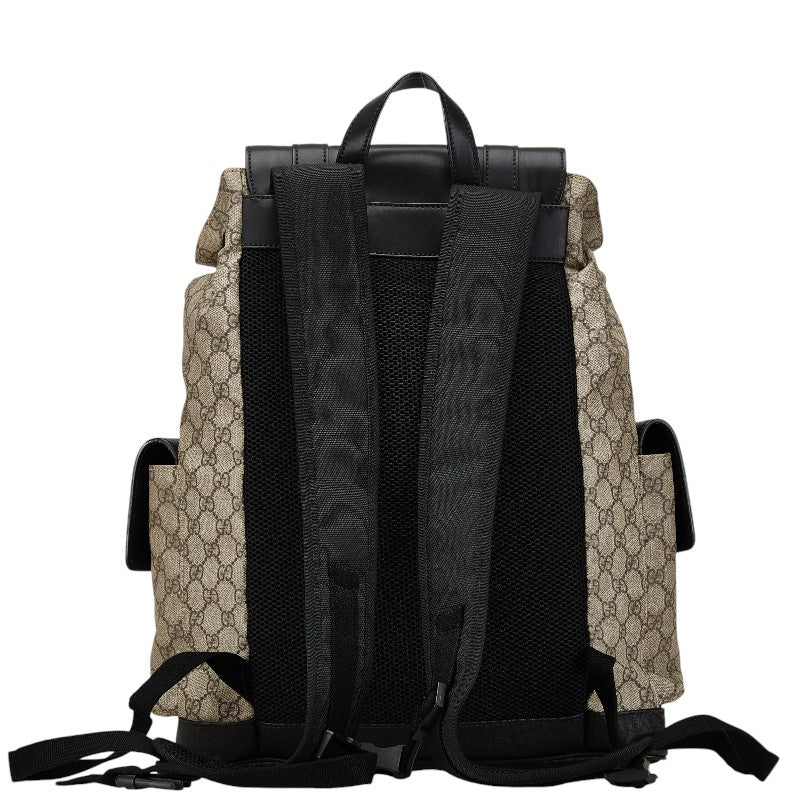 Gucci GG Supreme Canvas Leather Backpack 450958 in Very Good Condition