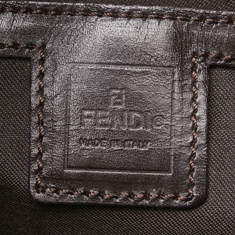 Fendi Zucca Canvas Leather Shoulder Bag