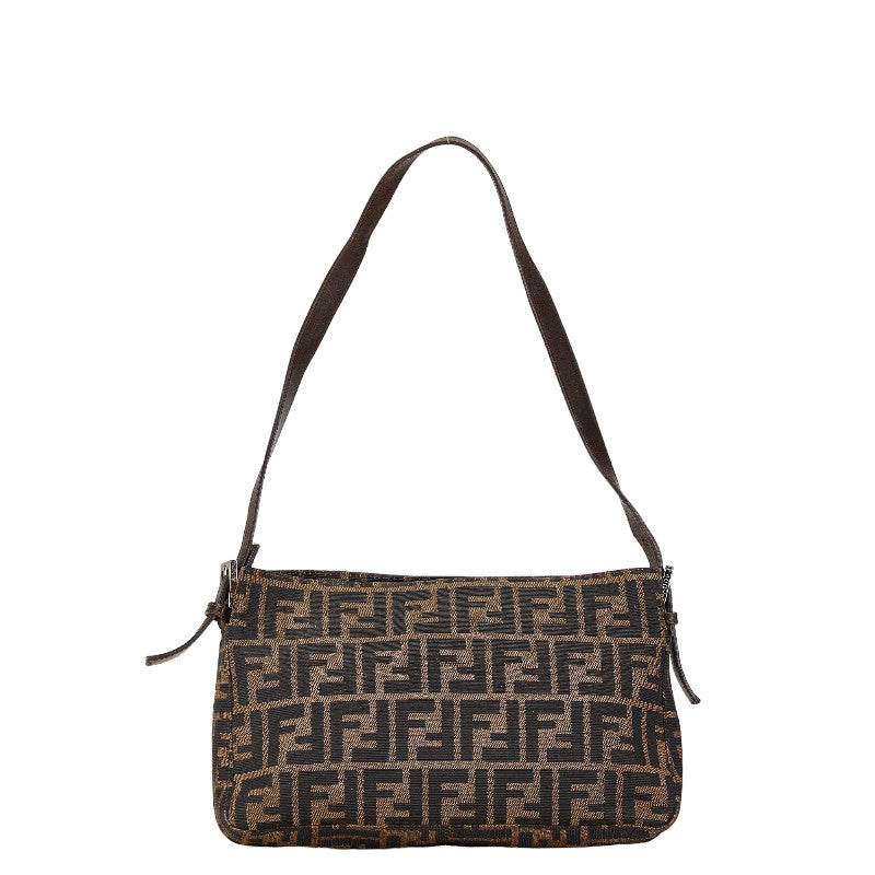 Fendi Zucca Canvas Leather Shoulder Bag