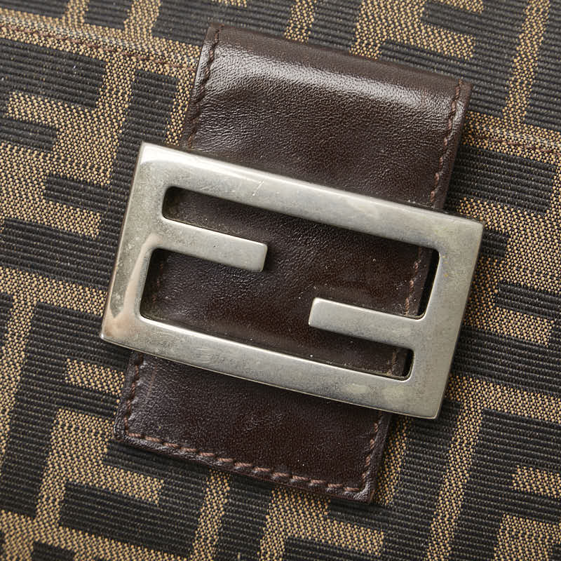 Fendi Zucca Canvas Leather Shoulder Bag