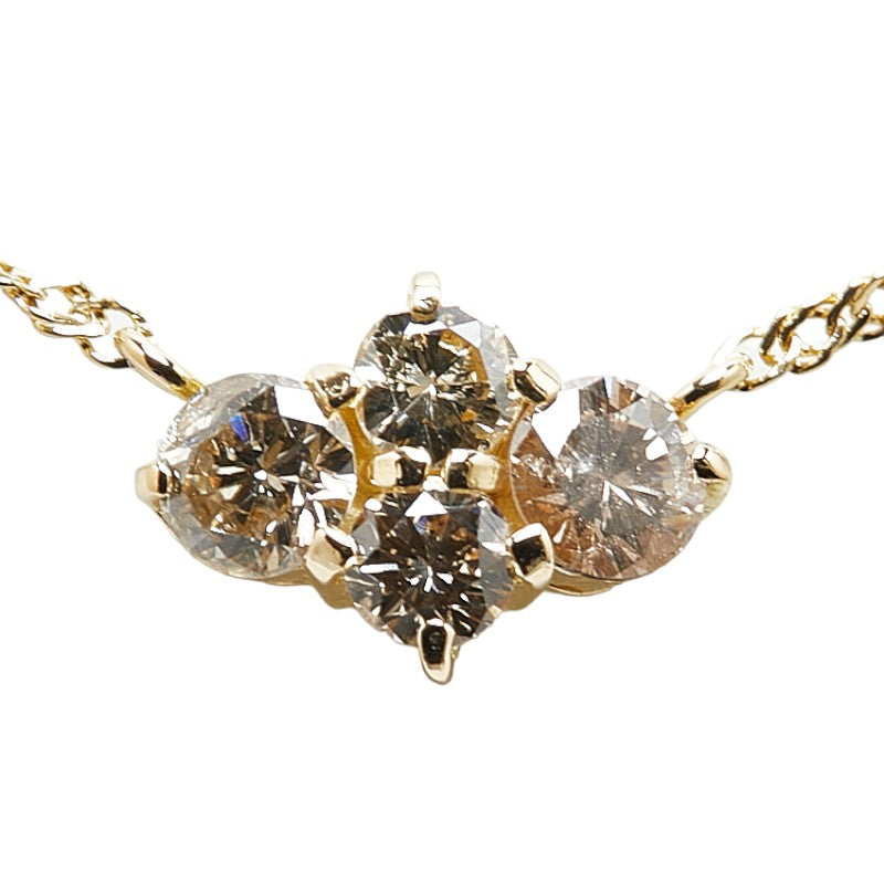 K18YG Yellow Gold Diamond Petite Necklace