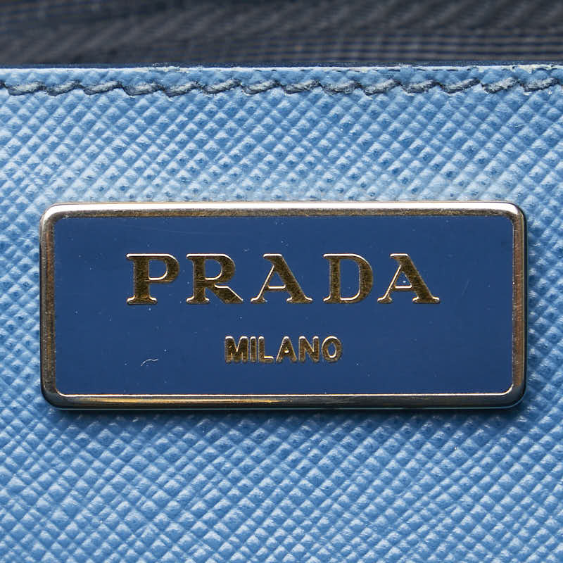 Prada Leather 2WAY Handbag with Triangle Logo Plate in Very Good Condition