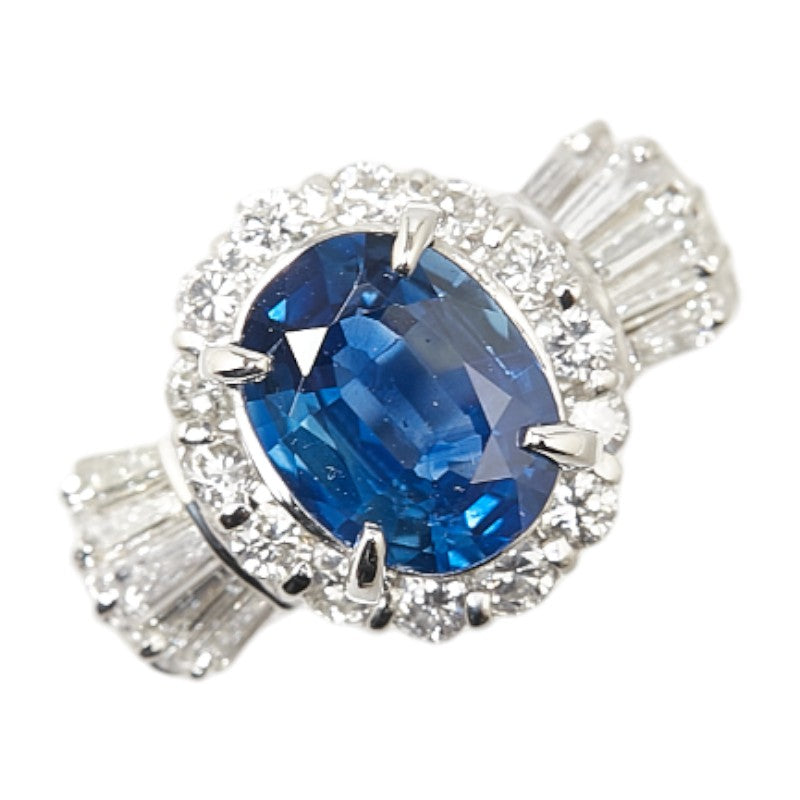 Pt900 Platinum Sapphire 1.54ct Diamond 0.94ct Ring