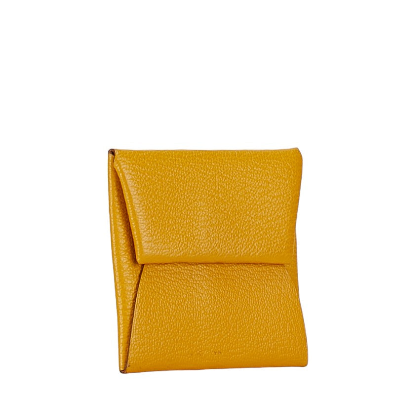 Hermes Bastia Coin Case Yellow Chevre