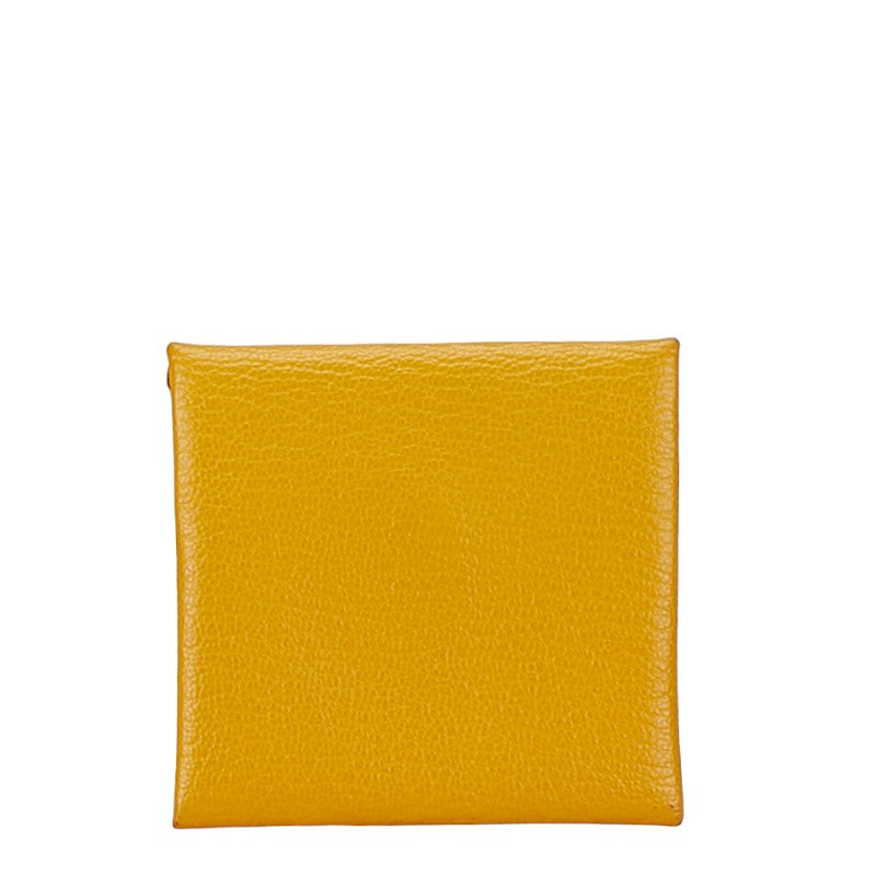 Hermes Bastia Coin Case Yellow Chevre