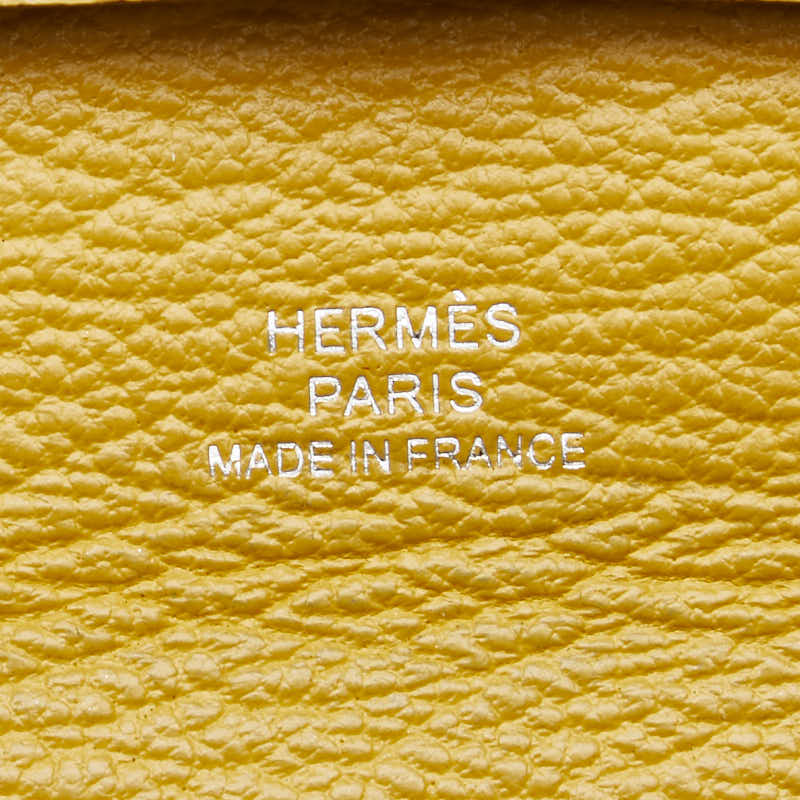 Hermes Bastia Coin Case Yellow Chevre