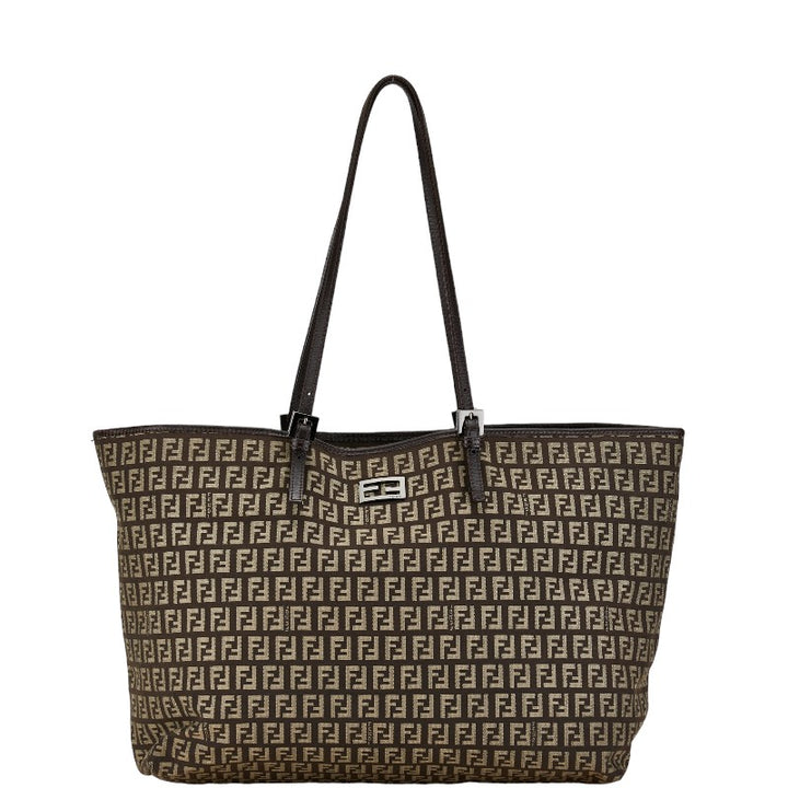 Fendi Zucchino Tote Bag Canvas Leather