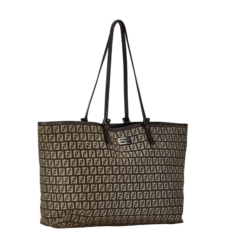 Fendi Zucchino Tote Bag Canvas Leather