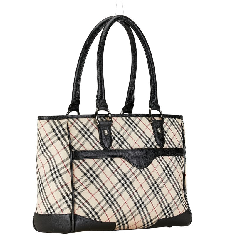 Burberry Nova Check Canvas Leather Handbag Tote in Very Good Condition