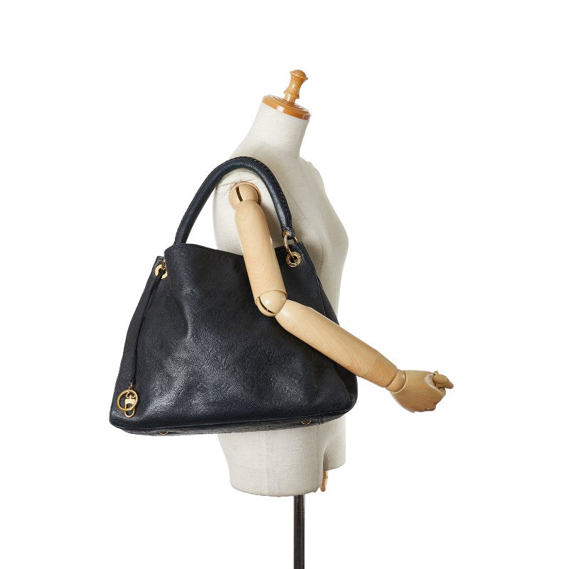 Louis Vuitton Monogram Empreinte Artsy MM Handbag M93448 Navy Calf Leather in Very Good Condition