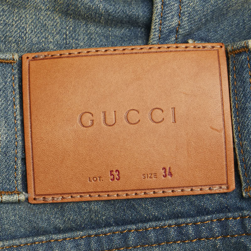 Gucci Cotton Symbol Tapered Denim Pants 34 408637 in Great Condition