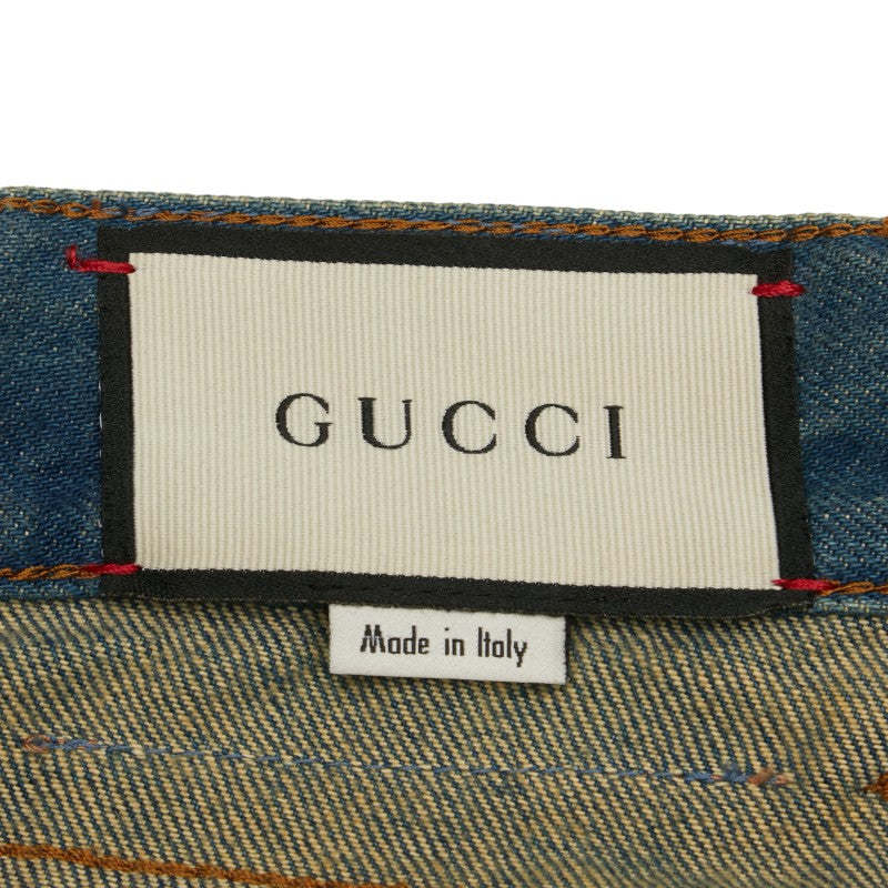 Gucci Symbol Tapered Denim Pants Cotton in Great Condition