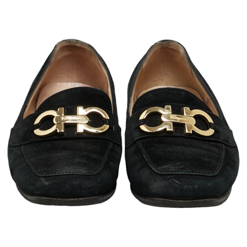 Salvatore Ferragamo Suede Pumps Black Gold