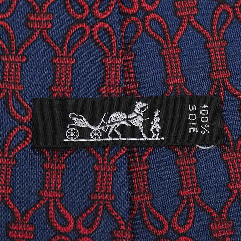 Hermes Silk Rope Motif Tie 140cm 9.5cm in Great Condition