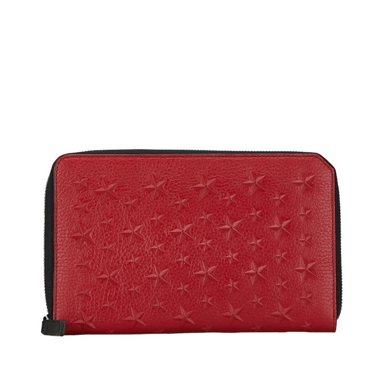 Jimmy Choo Star Leather Bifold Wallet Red