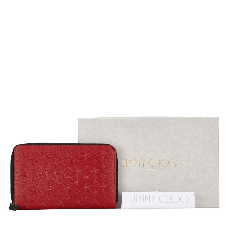 Jimmy Choo Star Leather Bifold Wallet Red