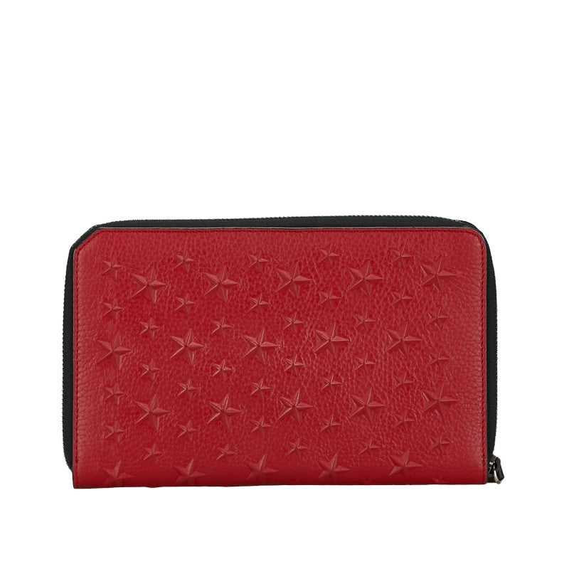 Jimmy Choo Star Leather Bifold Wallet Red