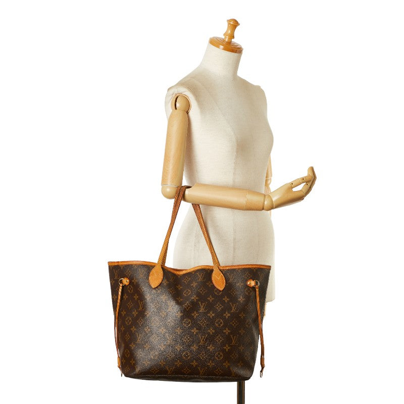 Louis Vuitton Monogram Neverfull MM Tote Bag M40156 Brown PVC Leather in Very Good Condition