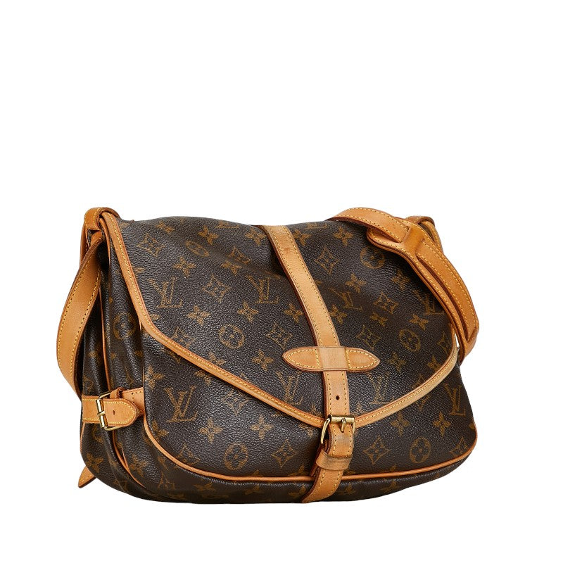 Louis Vuitton Monogram Saumur 30 Shoulder Bag M42256 Brown PVC Leather in Very Good Condition