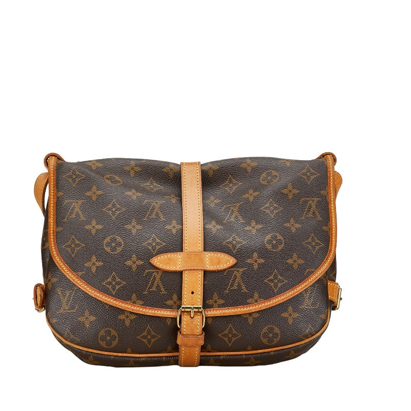 Louis Vuitton Monogram Saumur 30 Shoulder Bag M42256 Brown PVC Leather in Very Good Condition