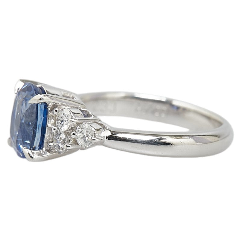 Pt900 Platinum Sapphire 2.33ct Diamond 0.37ct Ring in Great Condition