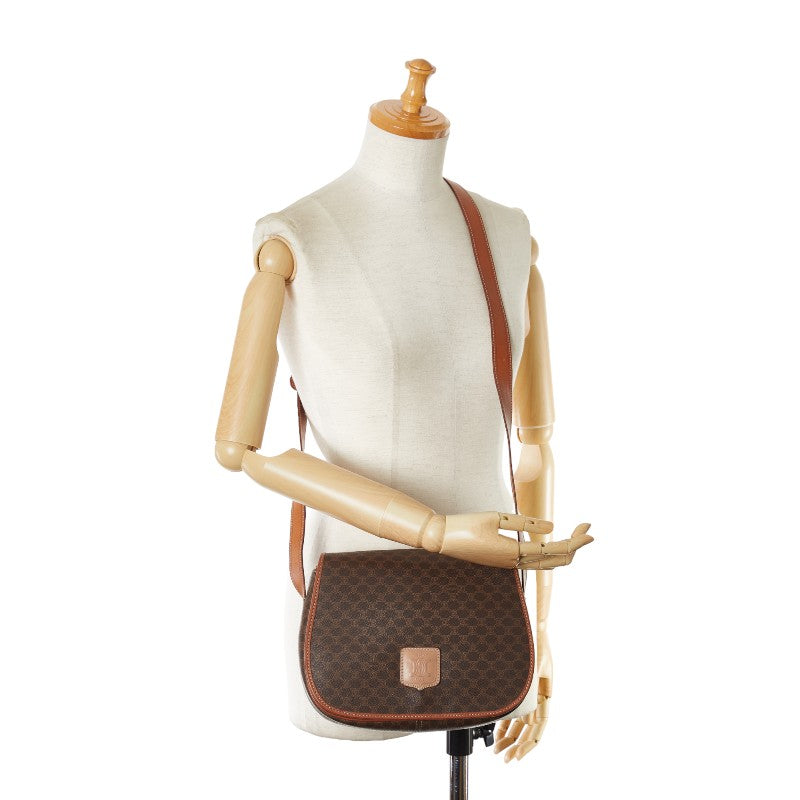 Celine Macadam Brown PVC Leather Shoulder Bag