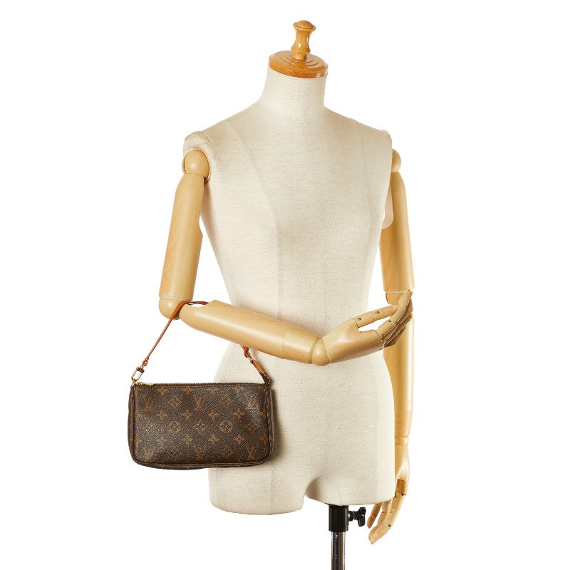 Louis Vuitton Monogram Pochette Accessoire Handbag Brown