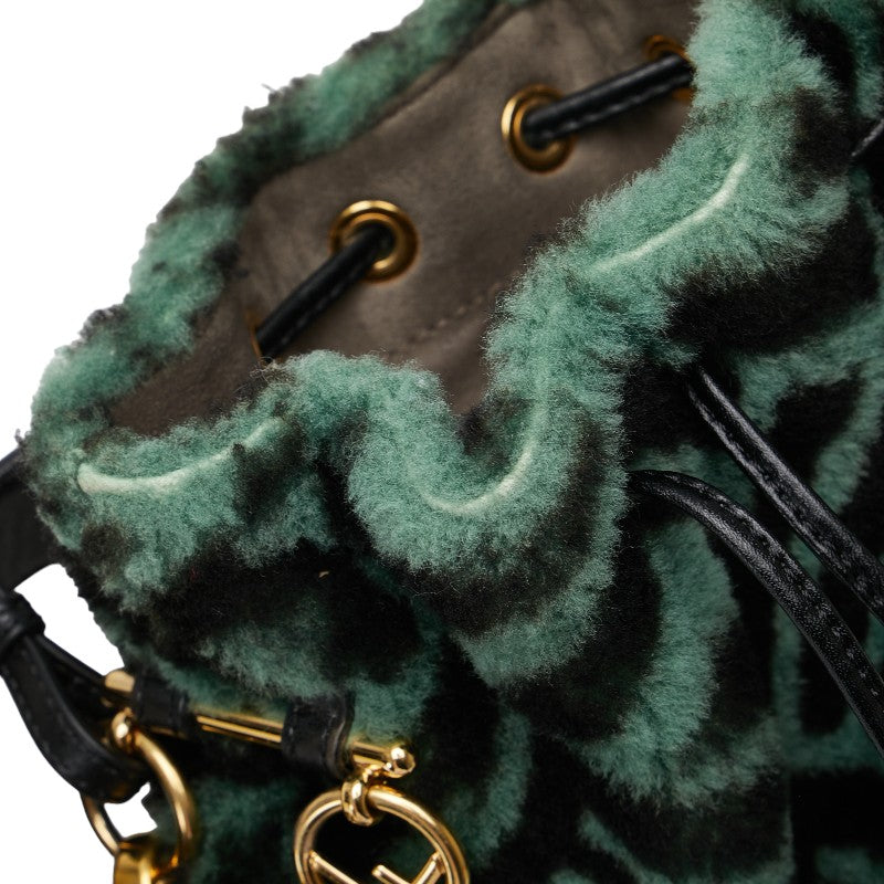 Fendi Fur Leather Bucket Bag 8BS010