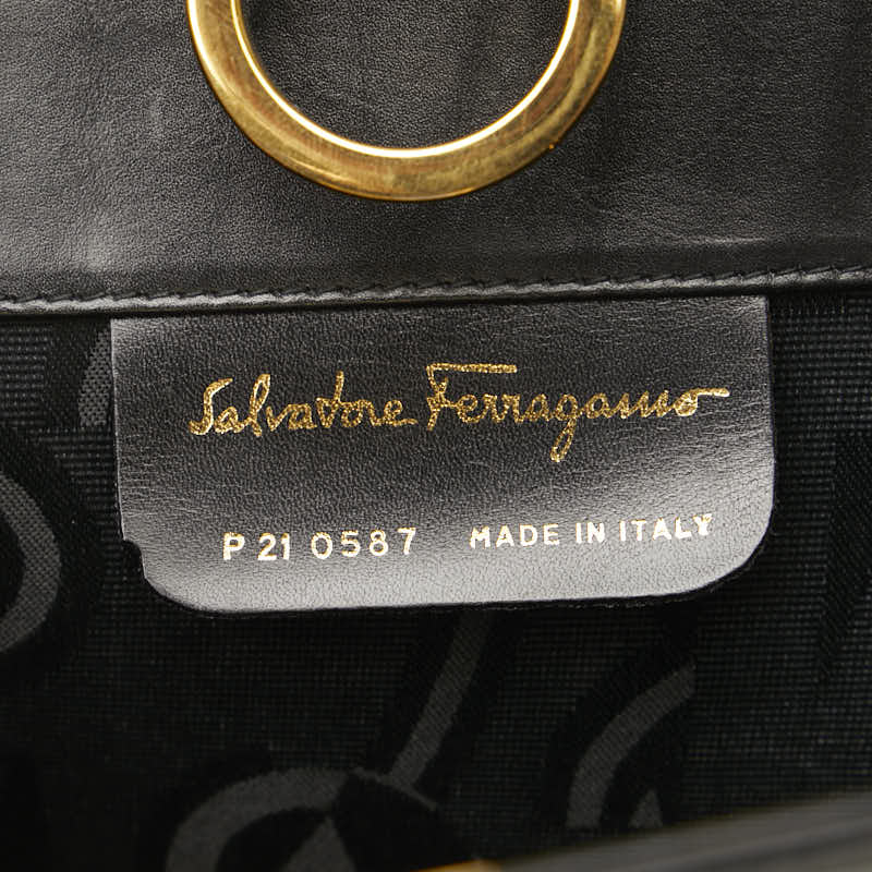 Salvatore Ferragamo Gancini Leather Chain Shoulder Bag in Very Good Condition