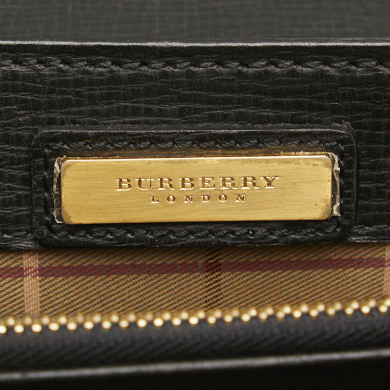 Burberry Leather Check Clutch Bag in Good Condition