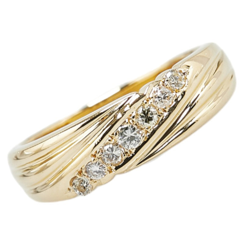 K18YG Yellow Gold Diamond Ring 0.15ct Size 12.5