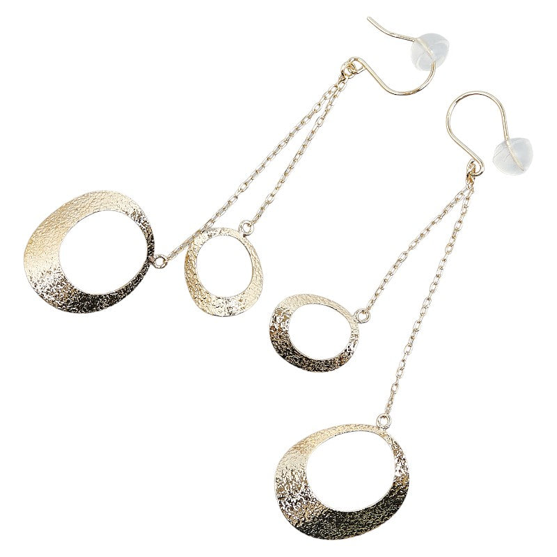 K18YG Yellow Gold Circle Motif Earrings