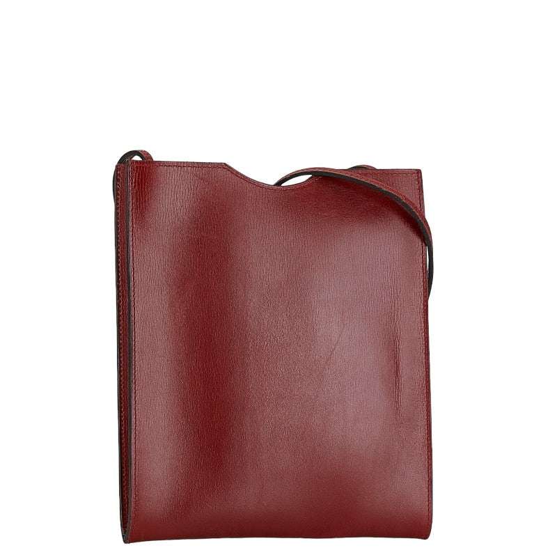 Hermes Onimeto Box Calf Shoulder Bag Bordeaux Red