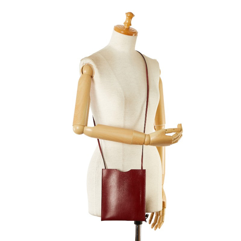 Hermes Onimeto Box Calf Shoulder Bag Bordeaux Red