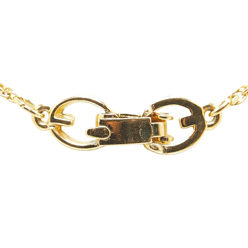 Givenchy G Logo Necklace Gold Rhinestone