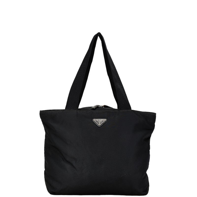 Prada Nylon Triangle Logo Plate Tote Bag