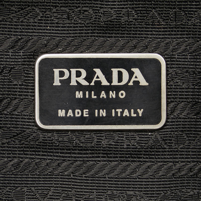 Prada Nylon Triangle Logo Plate Tote Bag