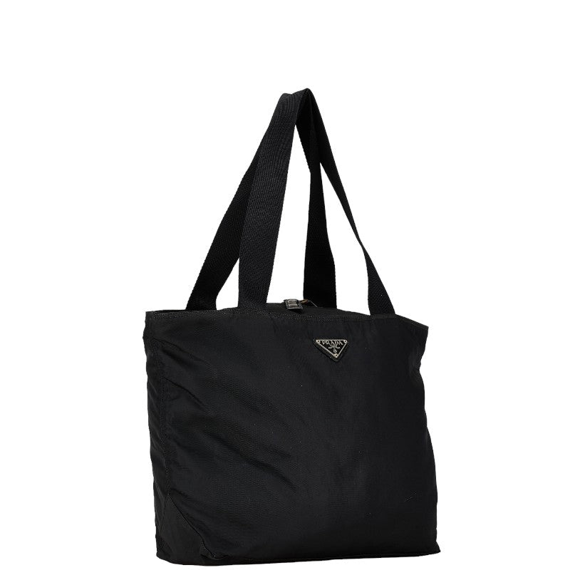 Prada Nylon Triangle Logo Plate Tote Bag