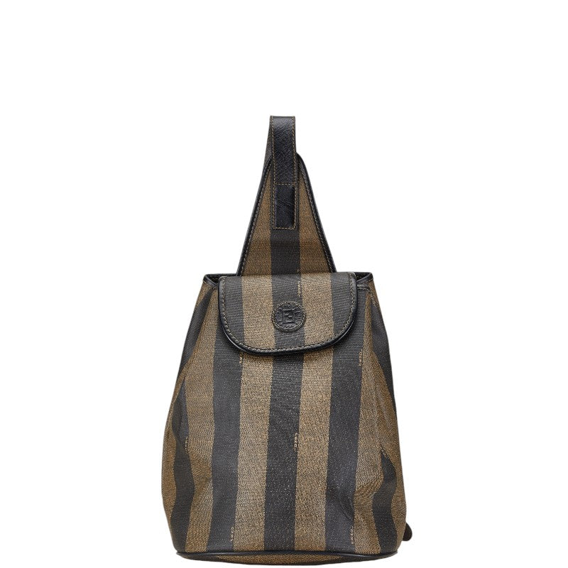 Fendi Pequin Backpack Brown Black PVC Leather