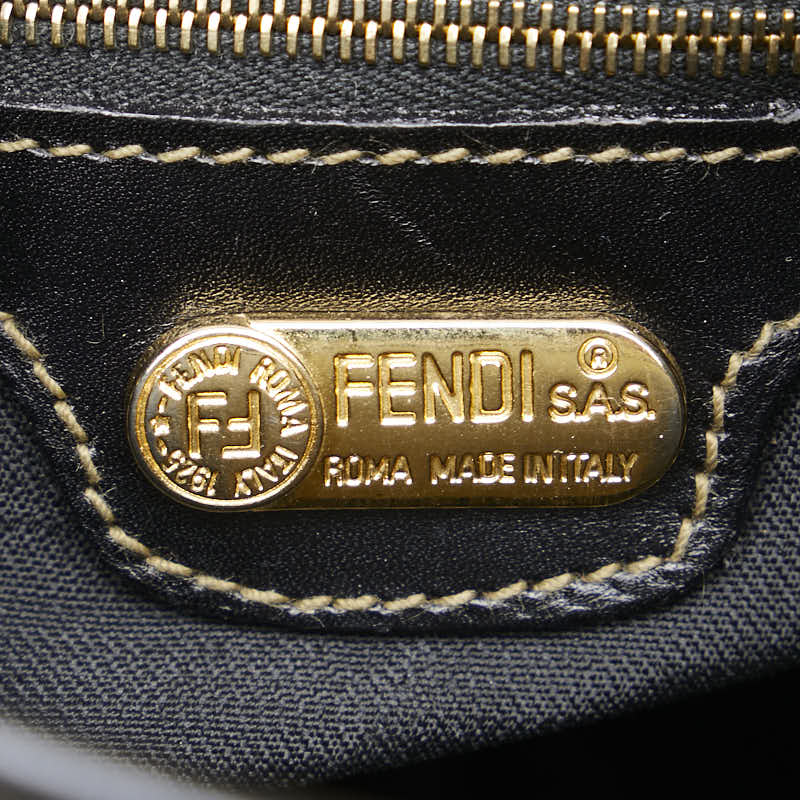 Fendi Pequin Backpack Brown Black PVC Leather