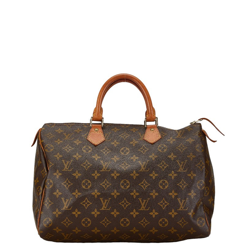 Louis Vuitton Monogram Speedy 35 Handbag M41524 Brown PVC Leather