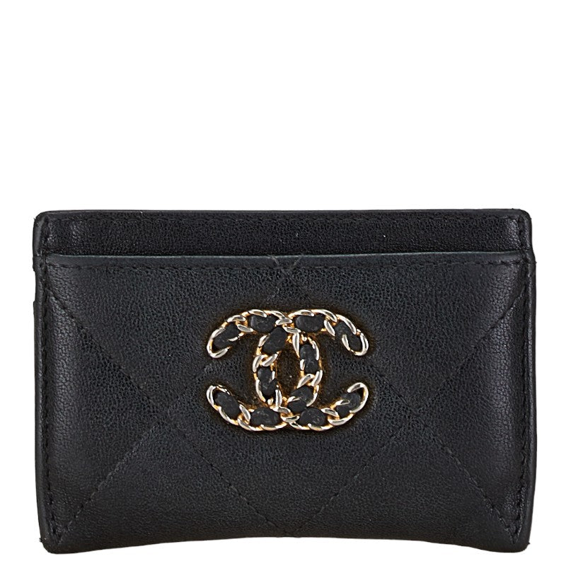 Chanel 19 Coco Mark Card Case AP1167 Black Lambskin in Very Good Condition