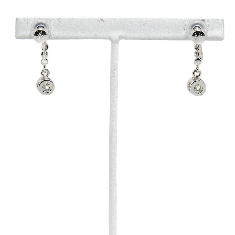 Pt850 Platinum Diamond Swing Earrings in Excellent Condition