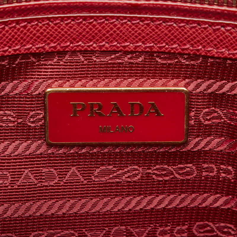 Prada Leather Logo 2WAY Handbag Red