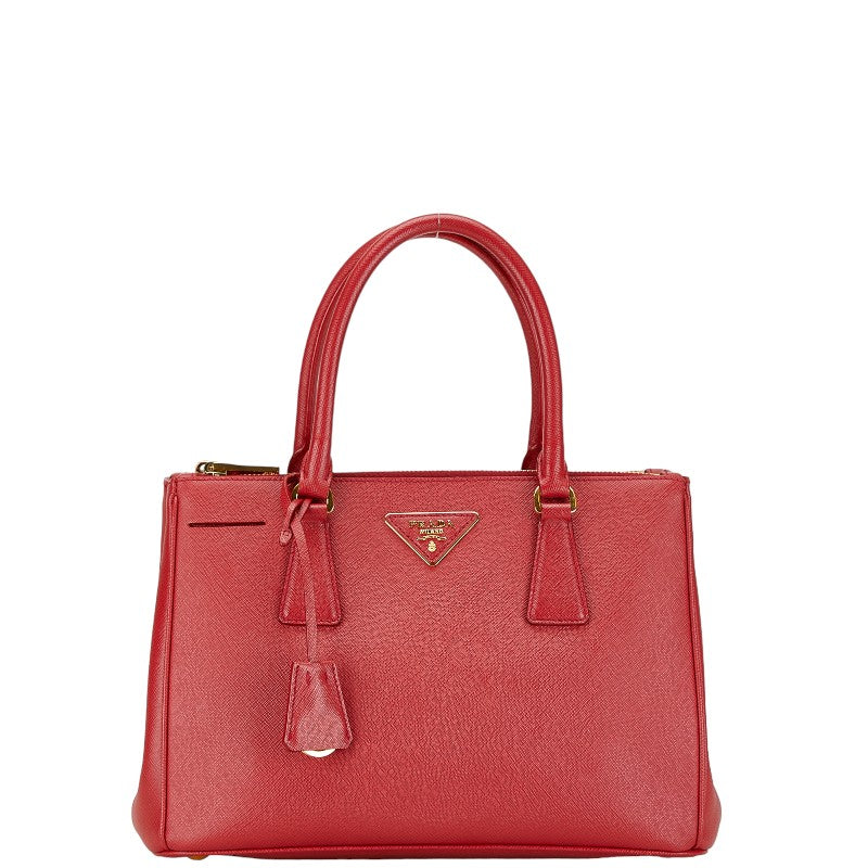 Prada Leather Logo 2WAY Handbag Red